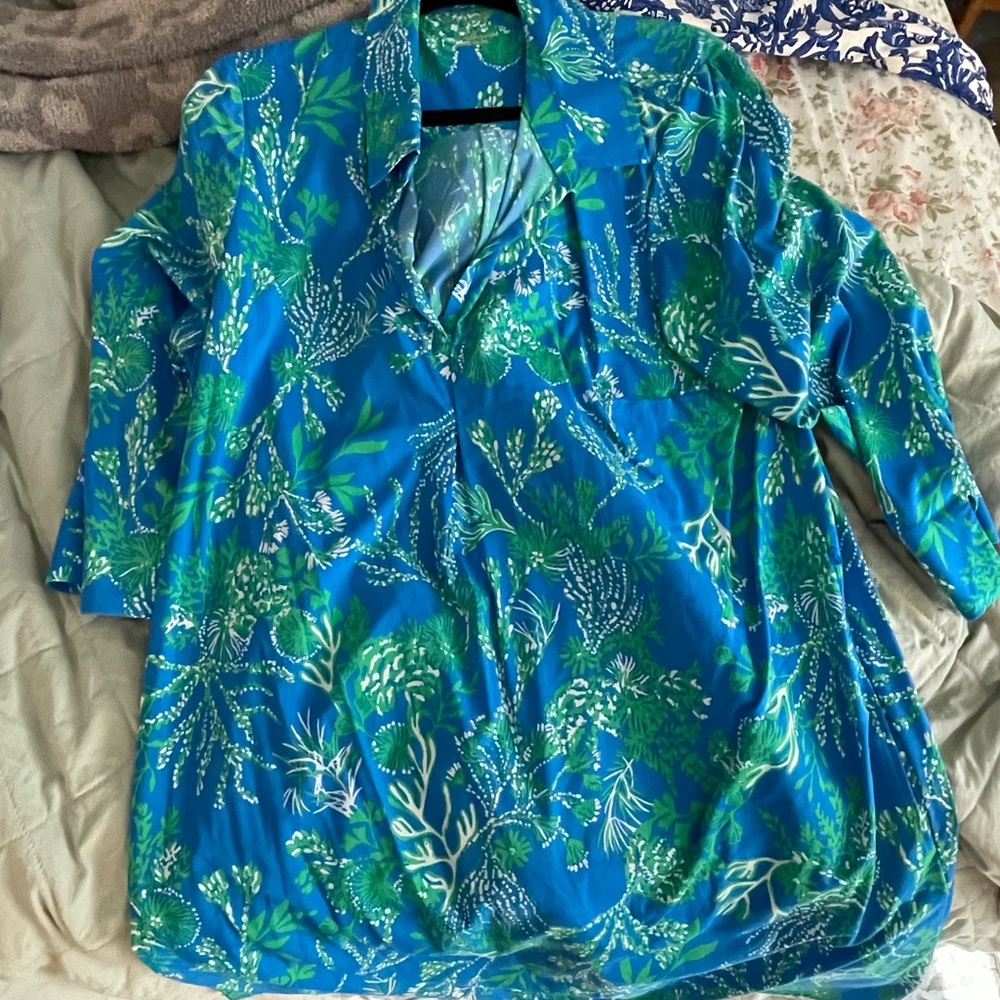 Lily Pulitzer Blue and Green Women's Dress